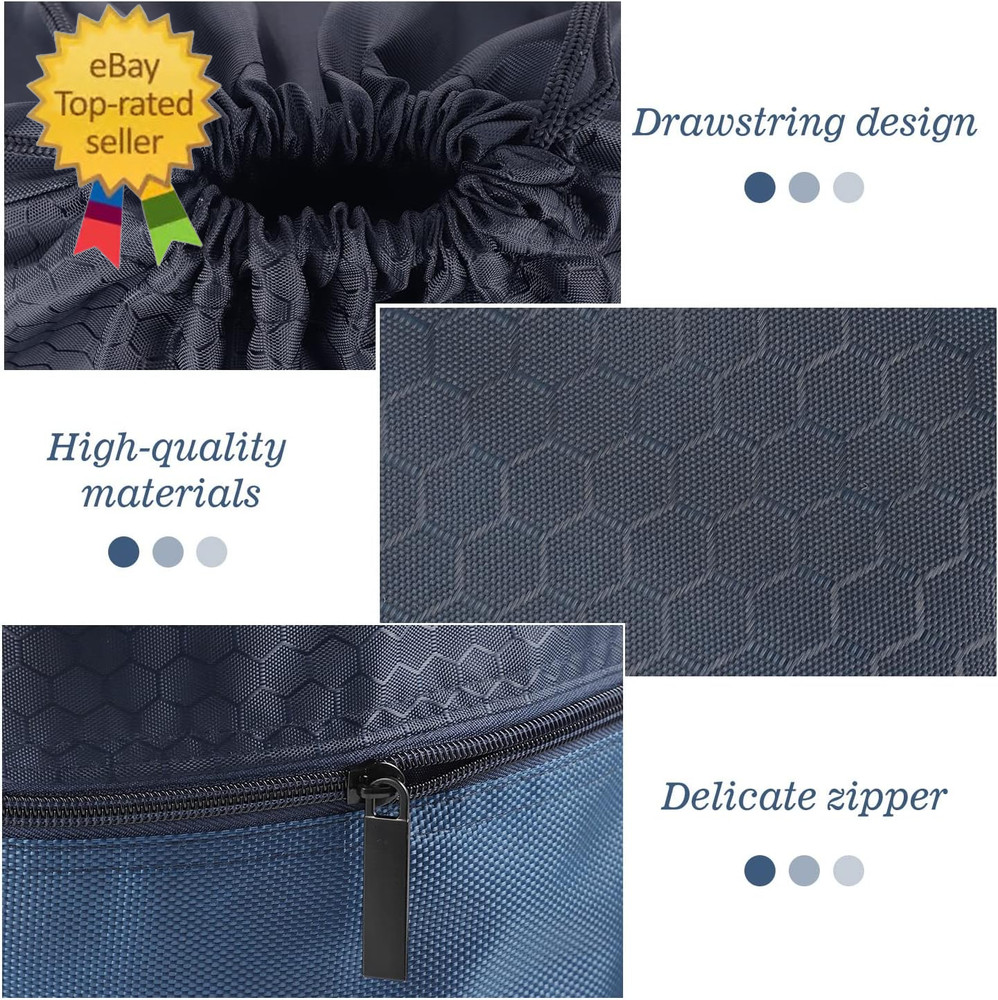 Drawstring Backpack Bag, Waterproof Draw String Back Sack with Zip Pocket