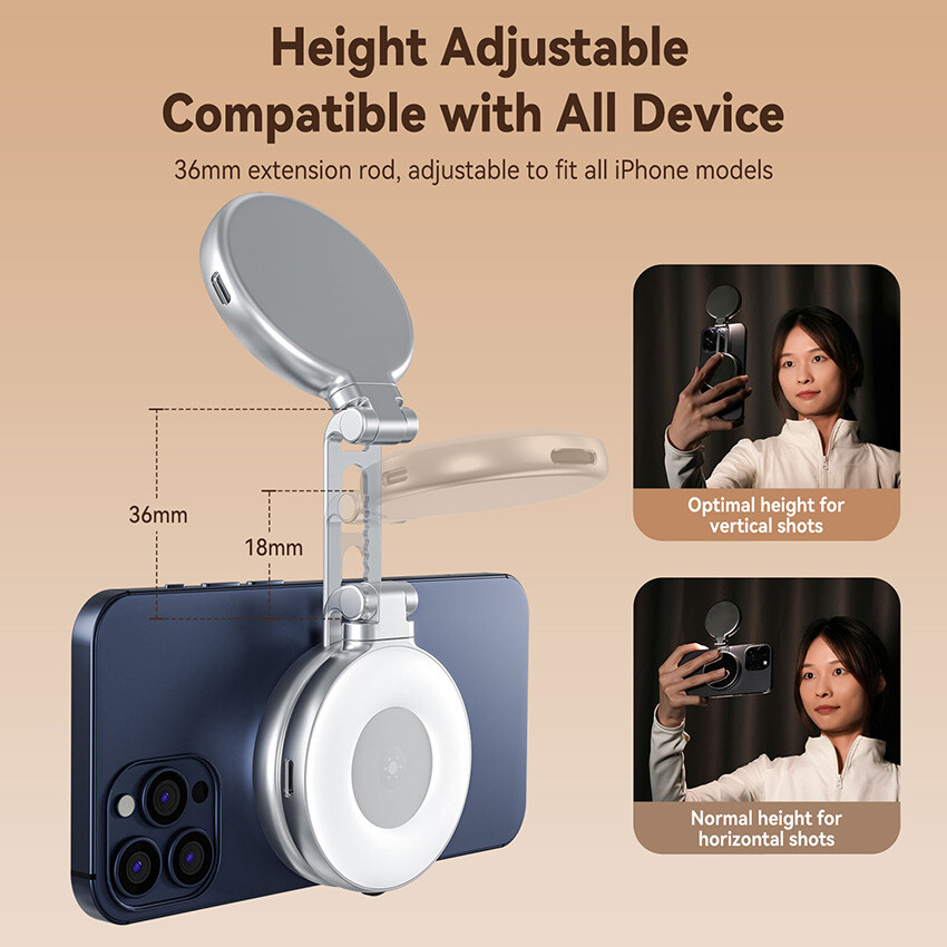 Cell Phone Magnetic Refill Light Three Color Temperature Swivel Stretch Light