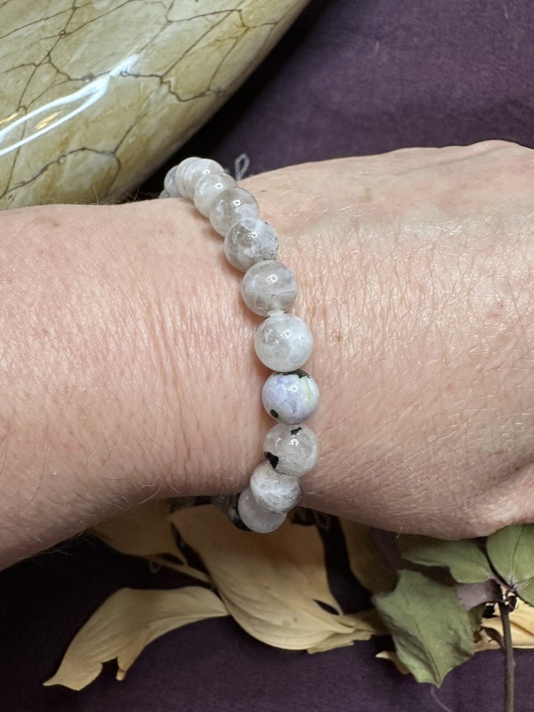 Rainbow Moonstone Bracelet, All Natural, Metaphysical, Witchcraft, Pagan