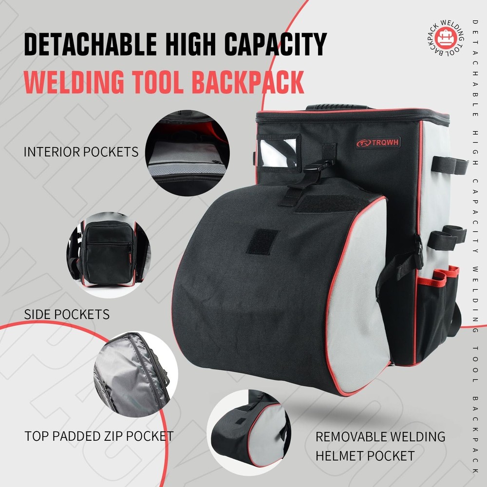 TRQWH Auto Darkening Welding Helmet & Welding Tools Backpack, Large Capacity