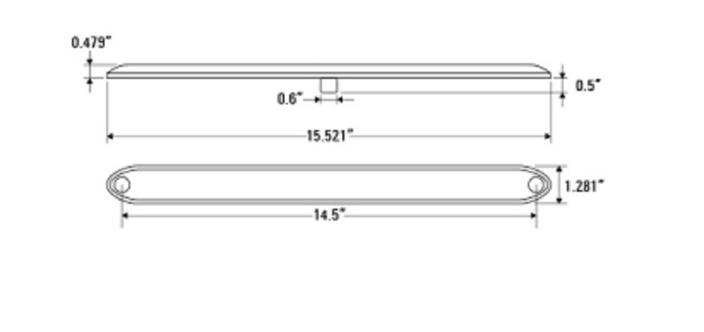 15" Slimline Low Profile Red Clear LED Stop Turn Tail Lights RV Trailer Backup