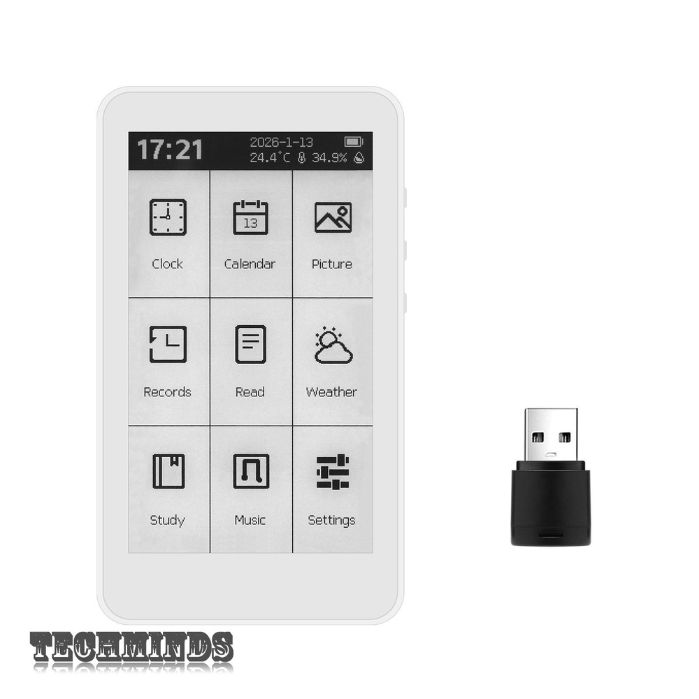 HamGeek M3 Portable E-Book Reader 3.7" Touch Screen E-Paper 10-Level Adjustable