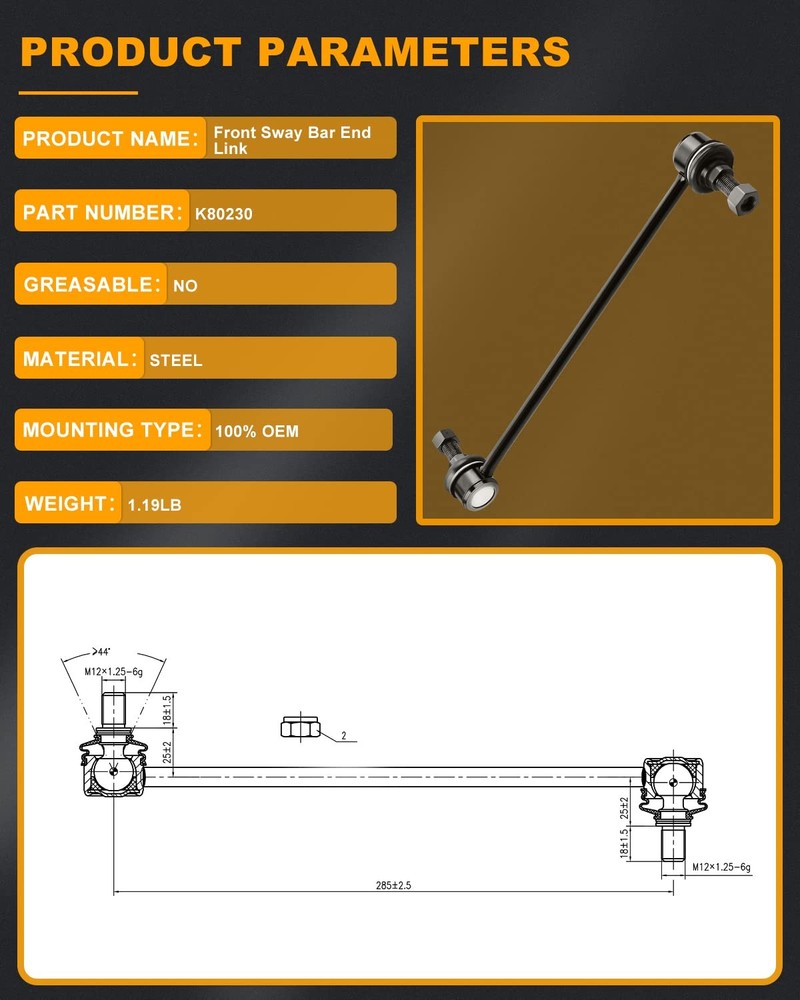 Suspension Kit Lower Control Arm Inner Tie Rod End Outer Sway Bar End Link Lower
