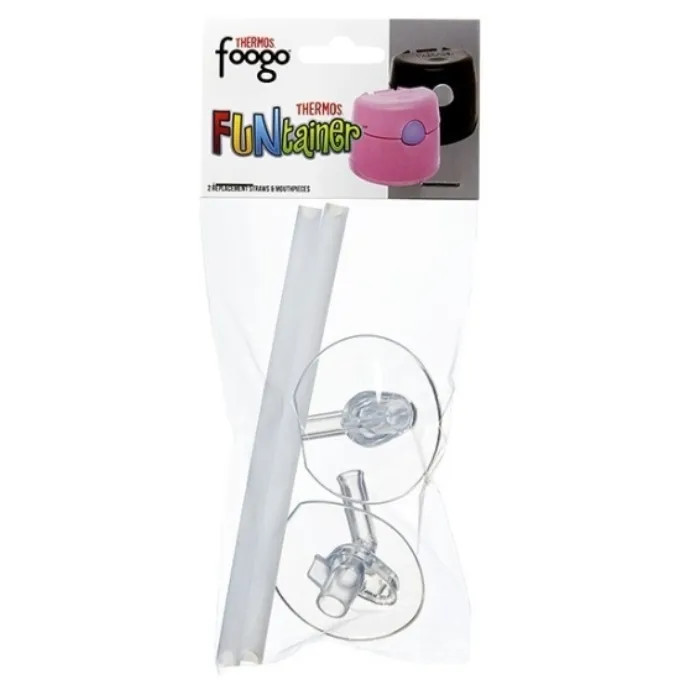 Thermos Drink Bottle 2pk Replacement Mouthpiece & Straw (For 355ml without Loop)