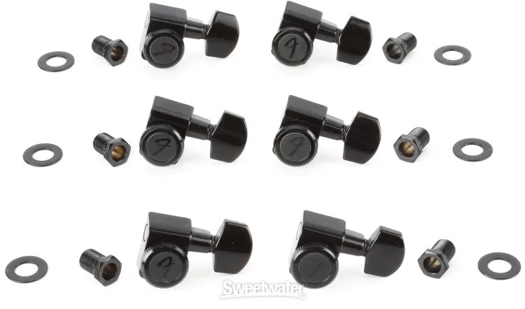 Fender Stratocaster/Telecaster Locking Tuning Machine Set - Black