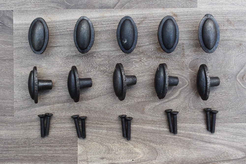 Vintage Oval Shape cast iron cabinet drawer door gate knobs handles pull 10 pcs