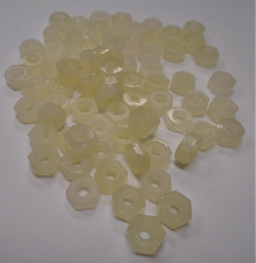 4-40 PLAIN 1/4" HEX NUTS NYLON 150 pcs  #446