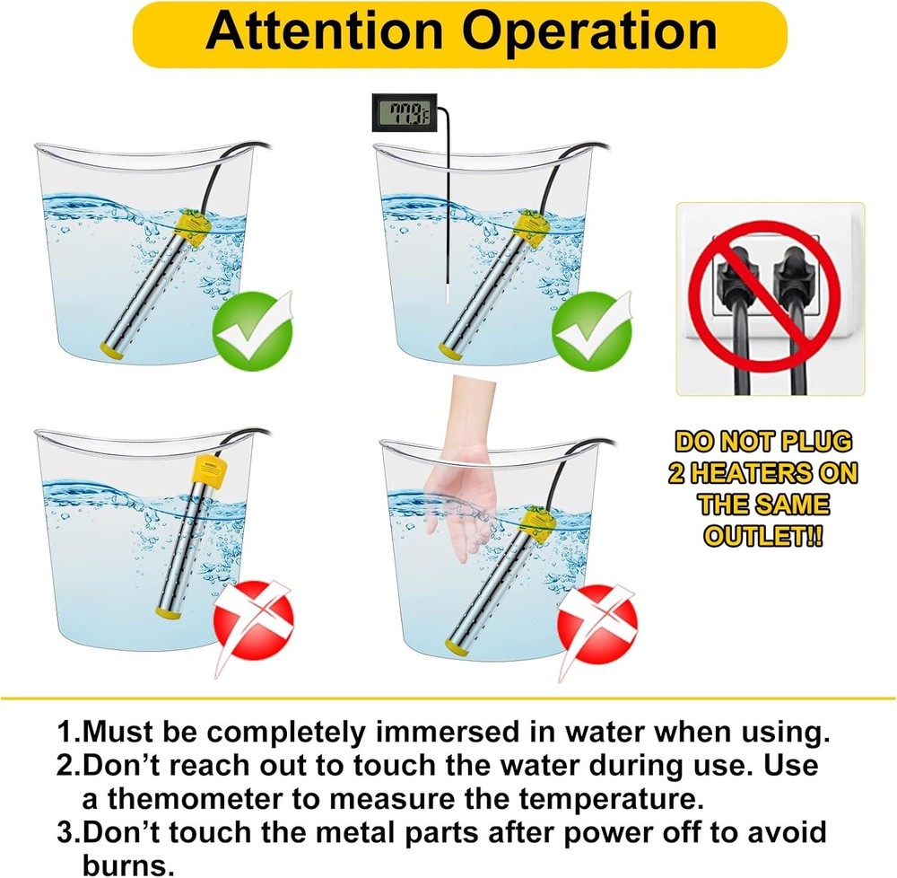 Portable Electric Submersible Pool Heater Set=