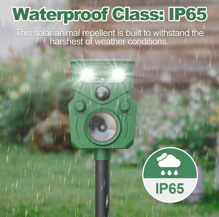 Ultrasonic Animal Repeller 2 Pack Solar Powered, New Open Box