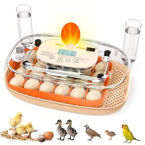 24 Egg Incubator Auto Turner Temp Control Humidity Display Hatcher