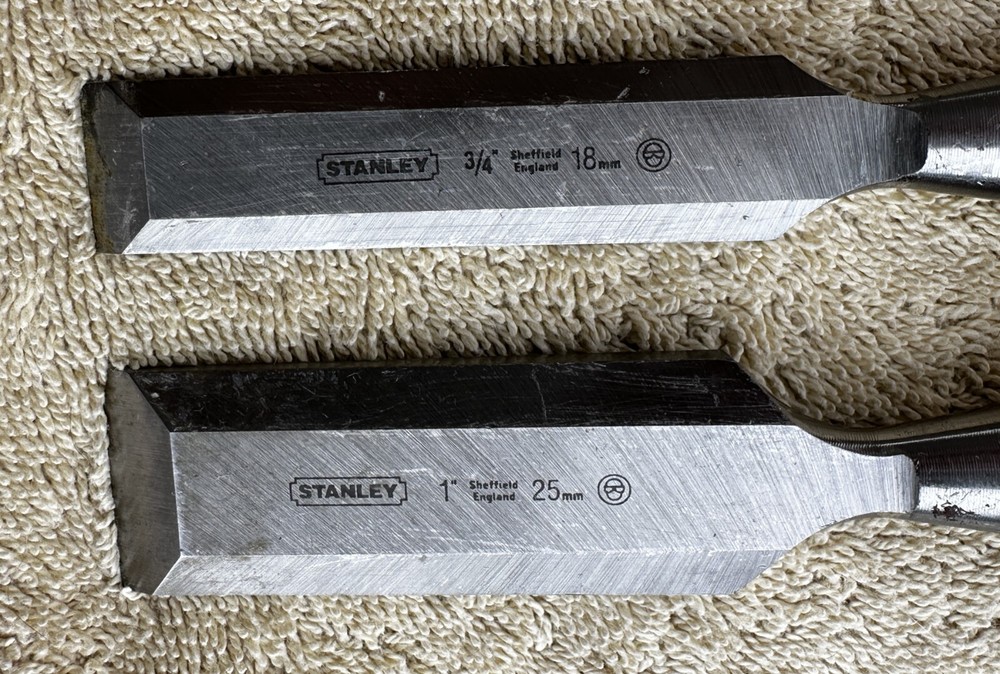 VINTAGE STANLEY 3 PC CHISEL SET AS PICTURED