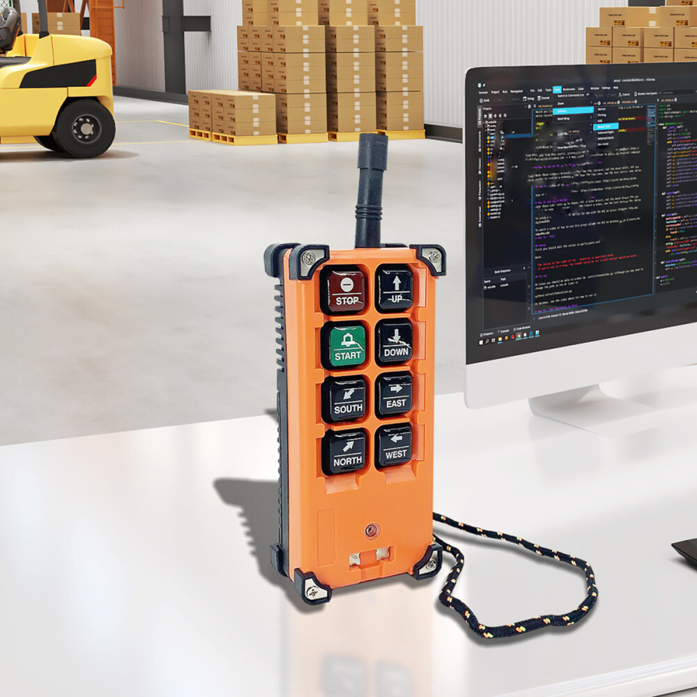 Industrial Wireless Crane Remote Control 8-Button Hoist Remote Controller 12-24V