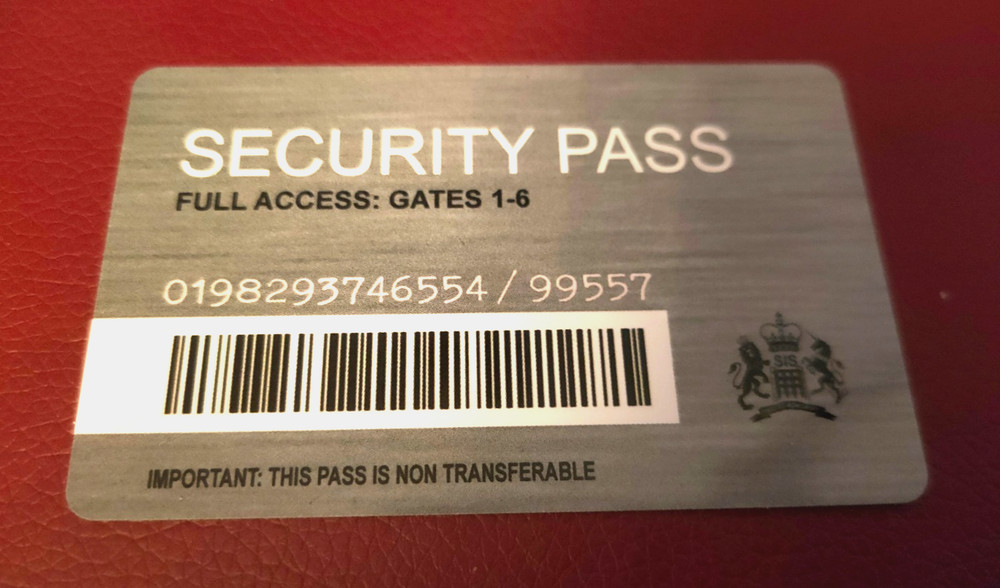 PROP - James Bond - SKYFALL PVC SECURITY PASS CARD & LANYARD
