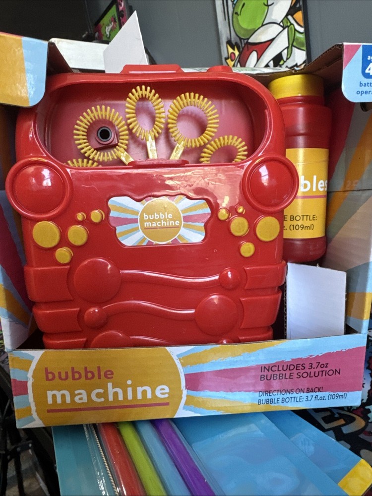 Bubble Maker Blower Machine Kids Summer Fun~Red/Yellow~2022