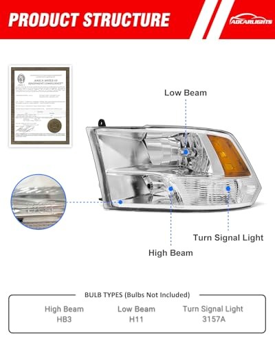 for 2010 2011 2012 2013 2014 2015 2016 2017 A-Chrome Housing Clear Reflector