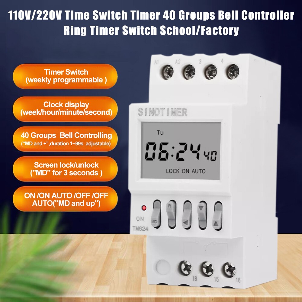 40 Groups School/Factory Bell Controller 1 Second Interval Ring Timer Switch