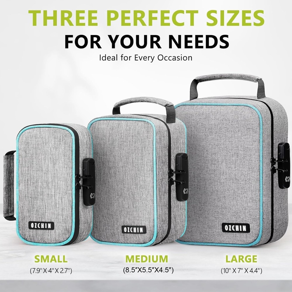Smell Proof Bag with Combination Lock File Organizer Case Container Medicine ...