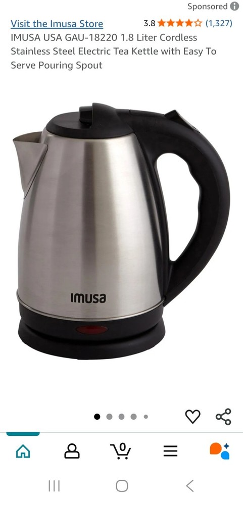 IMUSA  1.9L Stainless Steel Electric Tea Kettle #3