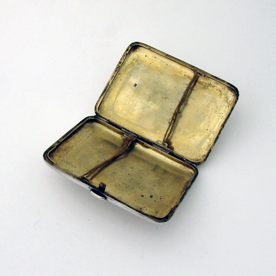 Cigarette Case Russian Double Headed Eagle Applied Crest