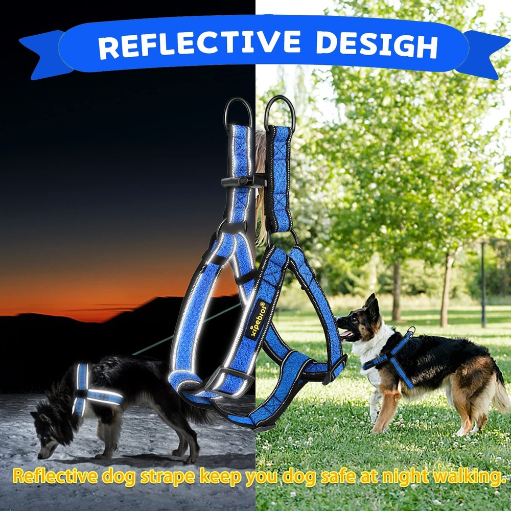 Dog Harness, No Pull, Reflective, Adjustable, Stops Pets from Pulling and Cho...