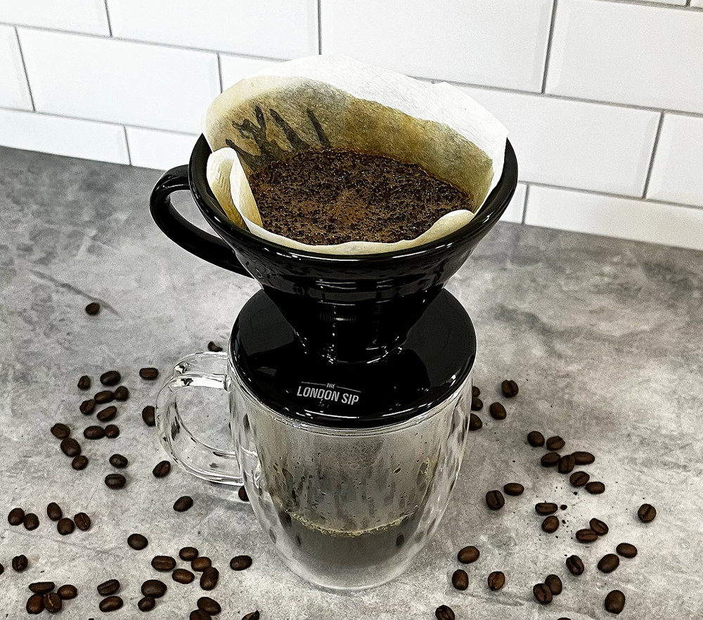 The London Sip 4-Cup Ceramic Coffee Dripper- Black