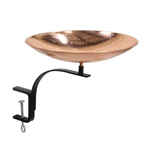 Polished Copper Birdbath- Rail Mount Bracket