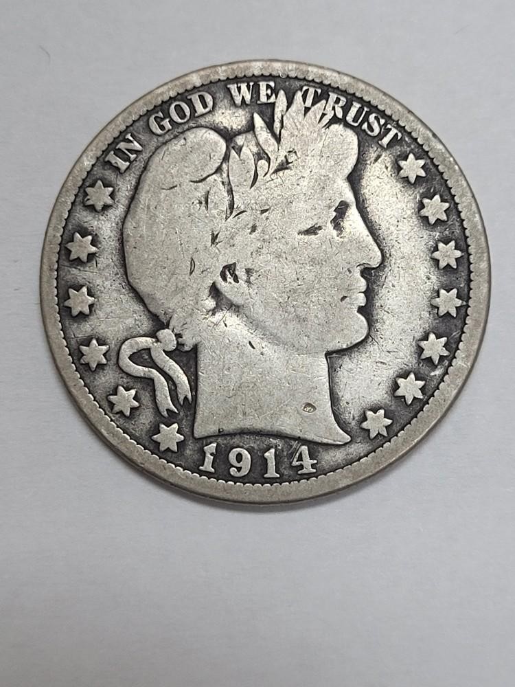 1914  Barber Half Dollar Very Good
