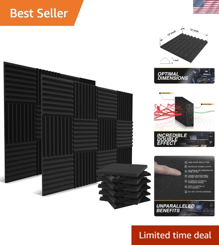 Pack 52 Acoustic Foam Panels Charcoal