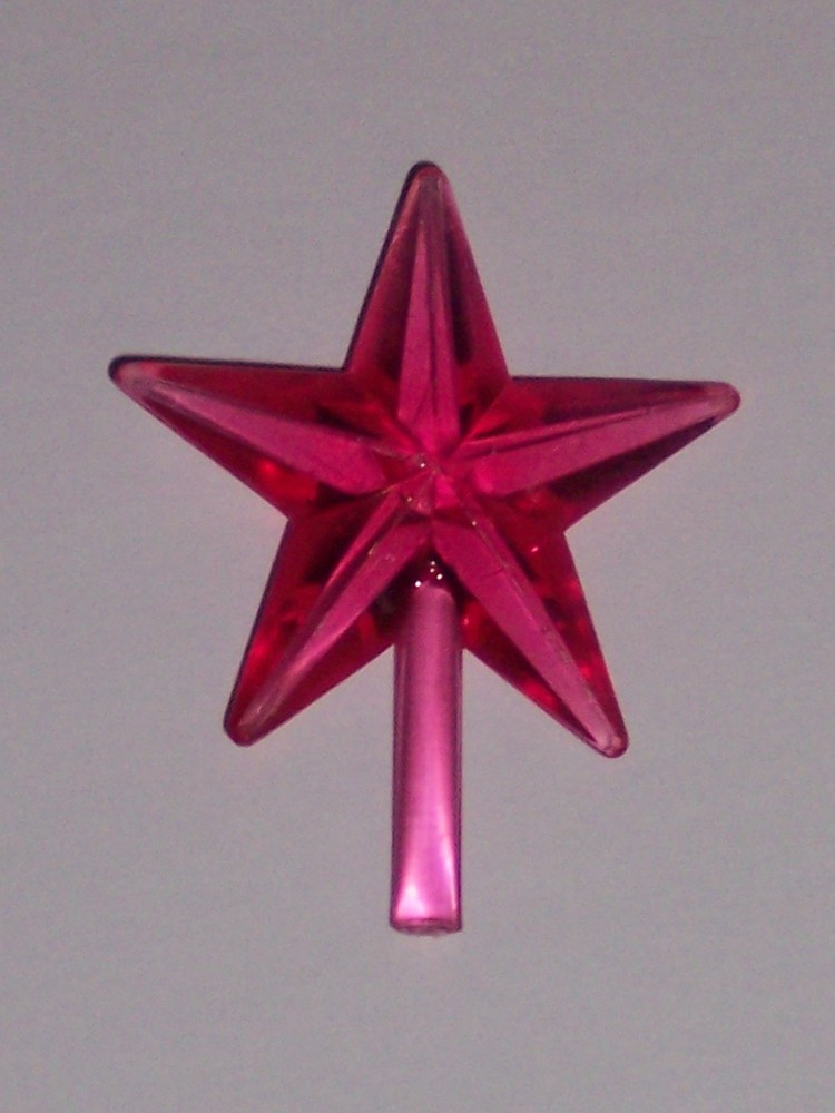 CERAMIC CHRISTMAS TREE STAR Topper Chubby Pink Medium