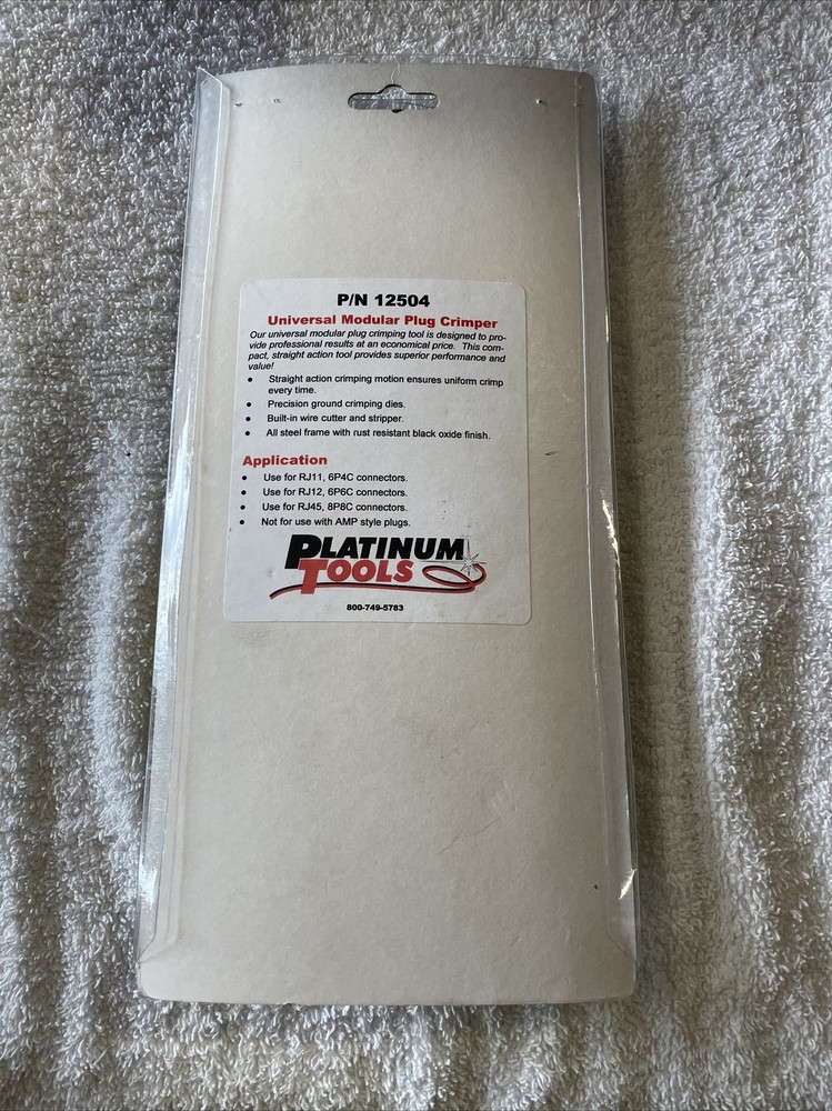 NEW PLATINUM TOOLS UNIVERSAL MODULAR PLUG CRIMPER #12504