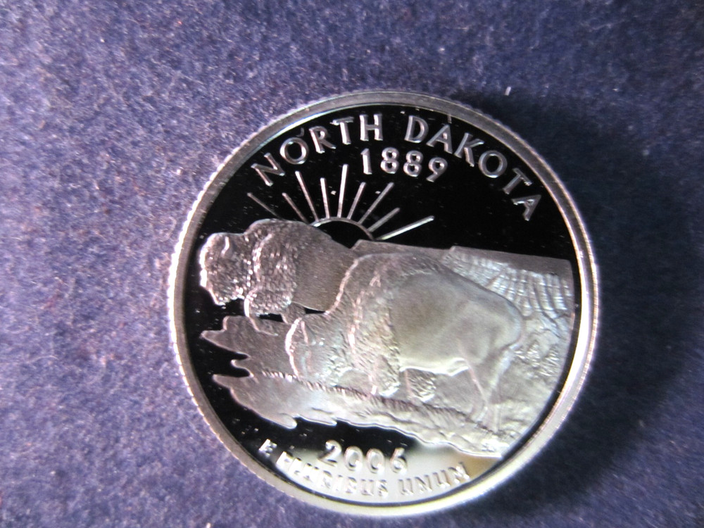 2006-S Silver Quarter North Dakota Deep Cameo Mirror Proof Upper Grade Range