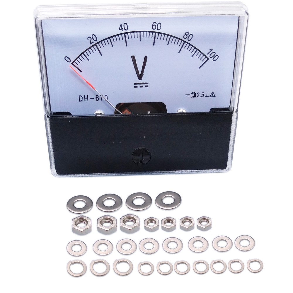 Analog Panel Volt Voltage Meter Voltmeter Gauge DH-670 0-100V DC