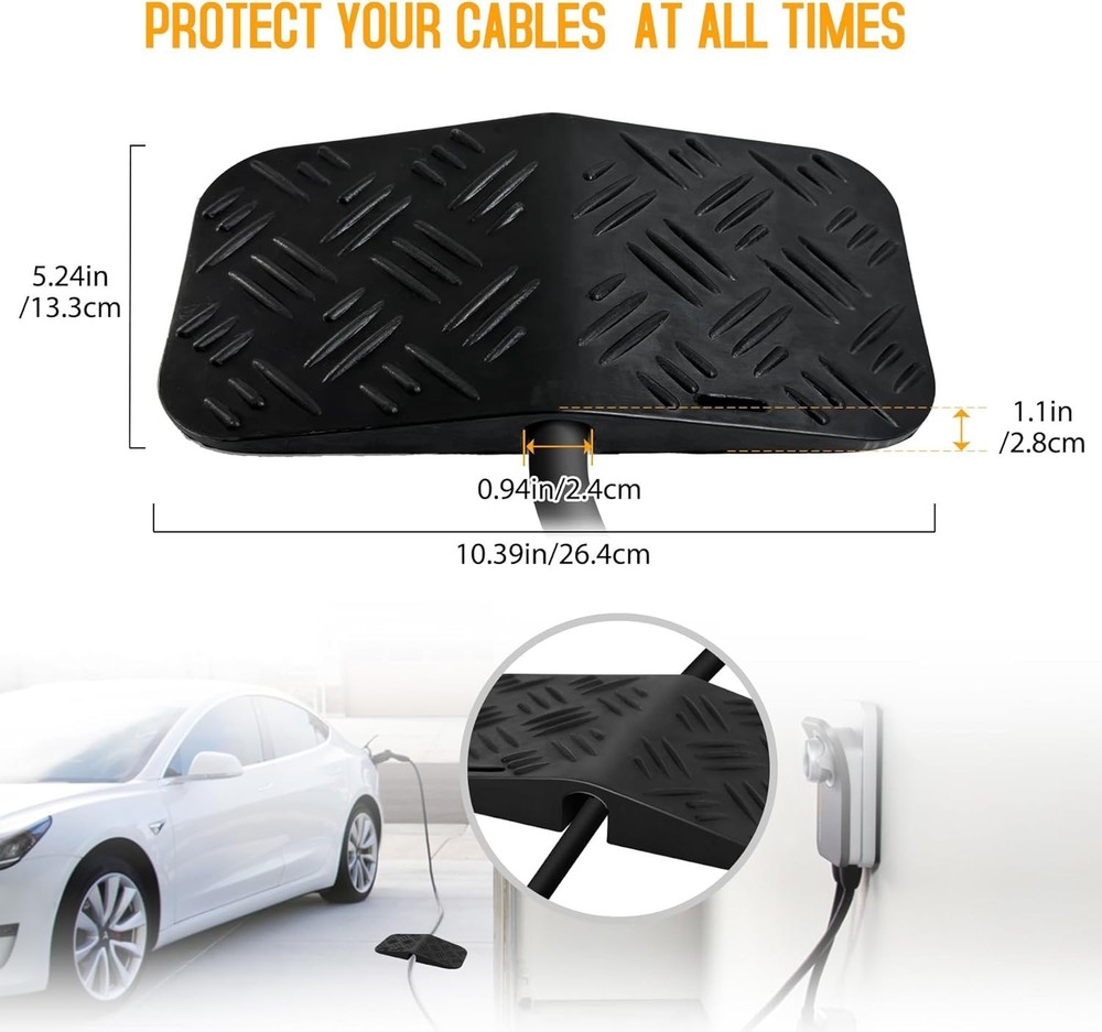Gap Minimizing EV Charger Cable Protector for Garage Door - Soft Rubber Design