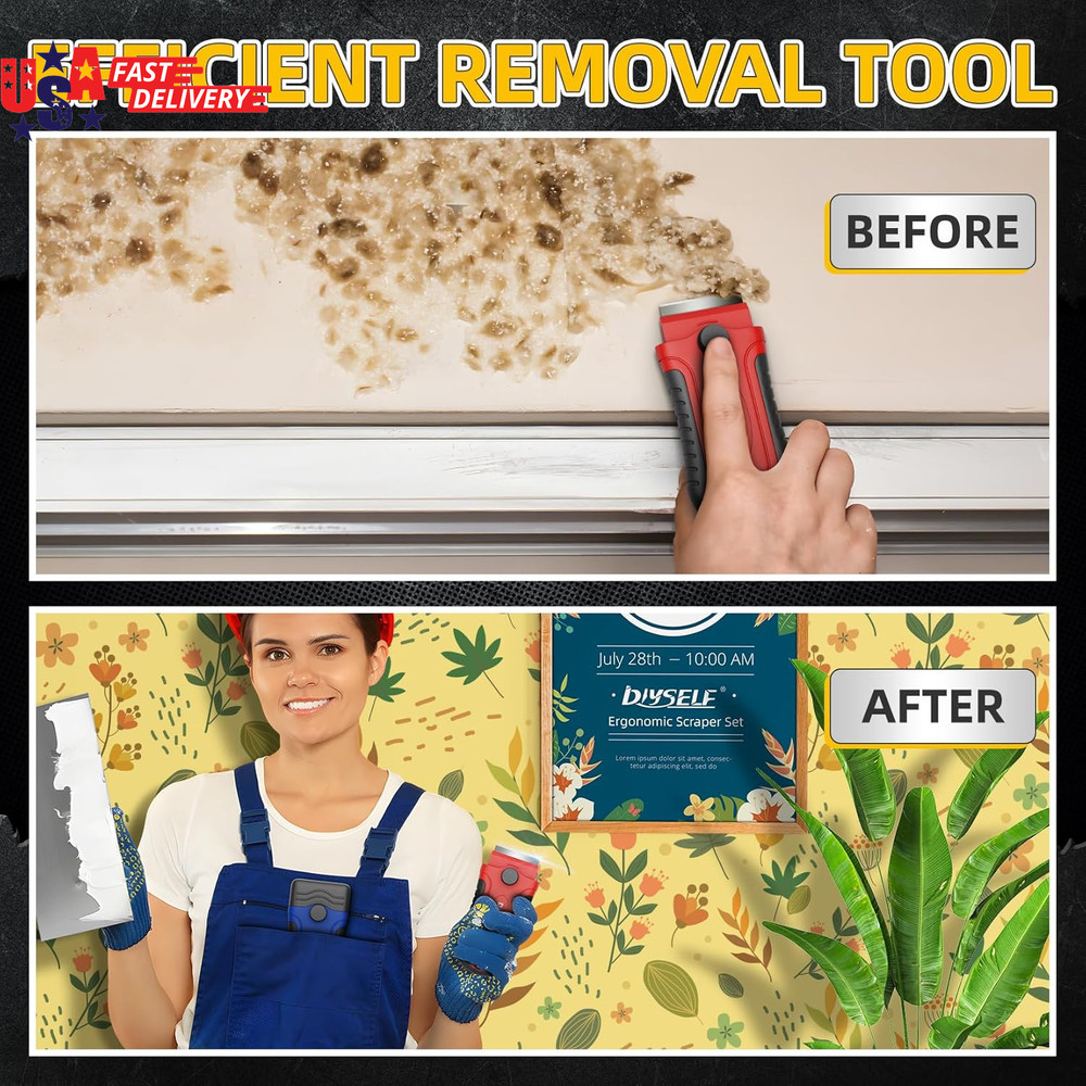 2 Pack Razor Blade Scraper with 30 Pcs Blades - Scraper Tool - Scraper for Clean