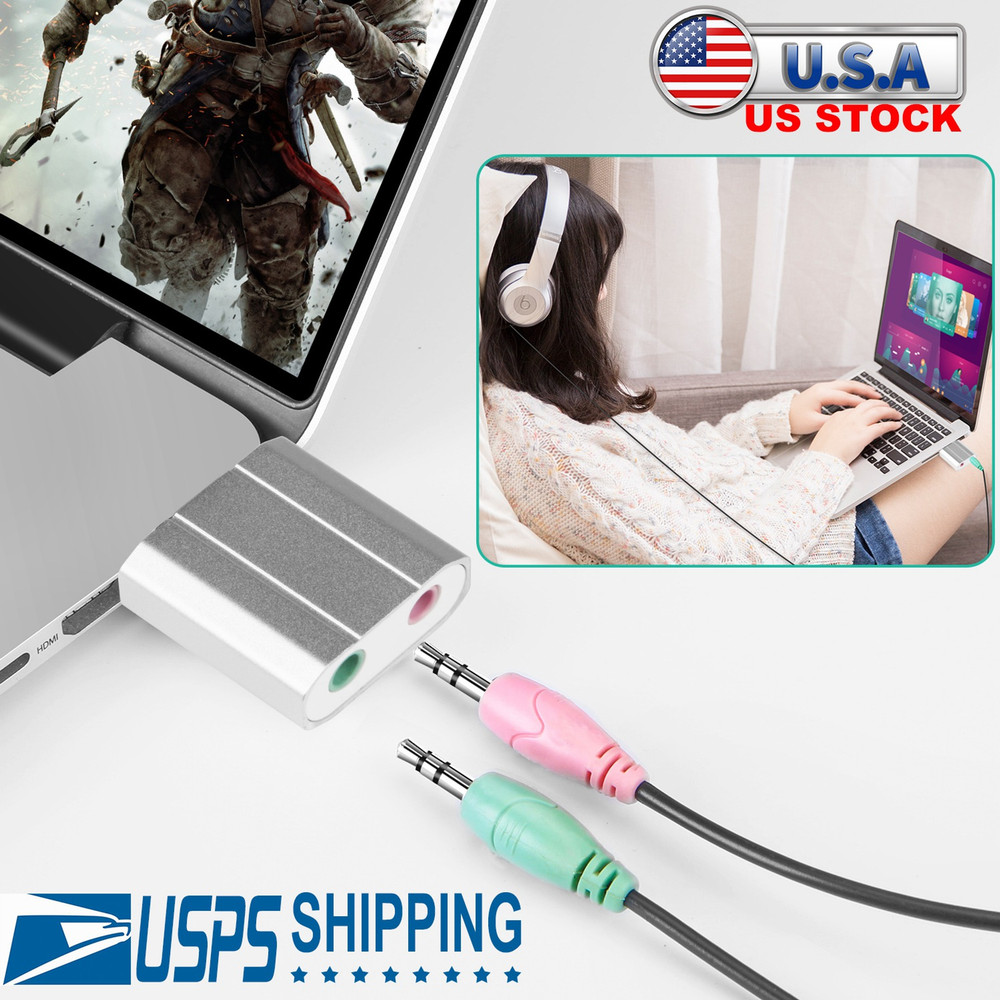 USB Audio Adapter External Stereo Sound Card