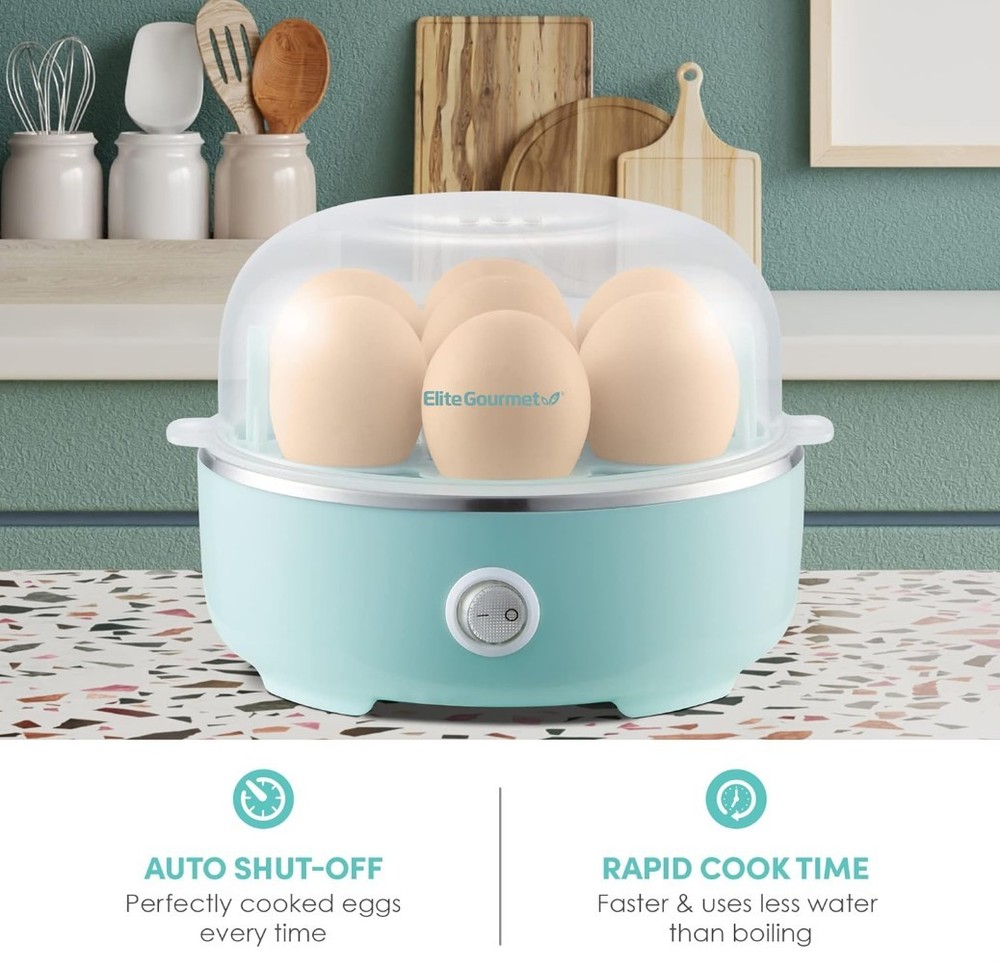 Easy Egg Cooker Electric 7-Egg Capacity, Soft, Medium, Hard-Boiled Egg Cooker