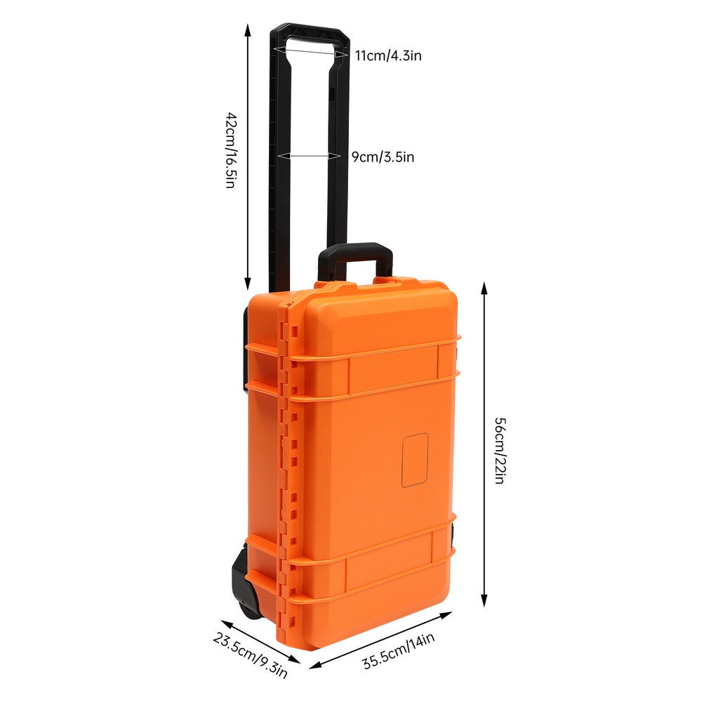 22" Multi-Purpose Camera Box Camera Protect Roller Hard Carry Case Waterproof