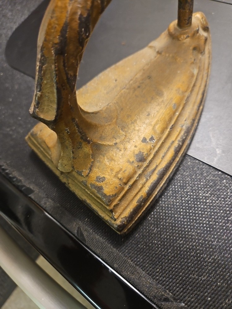 Gold Colored Antique Sad Iron Solid Cast Iron