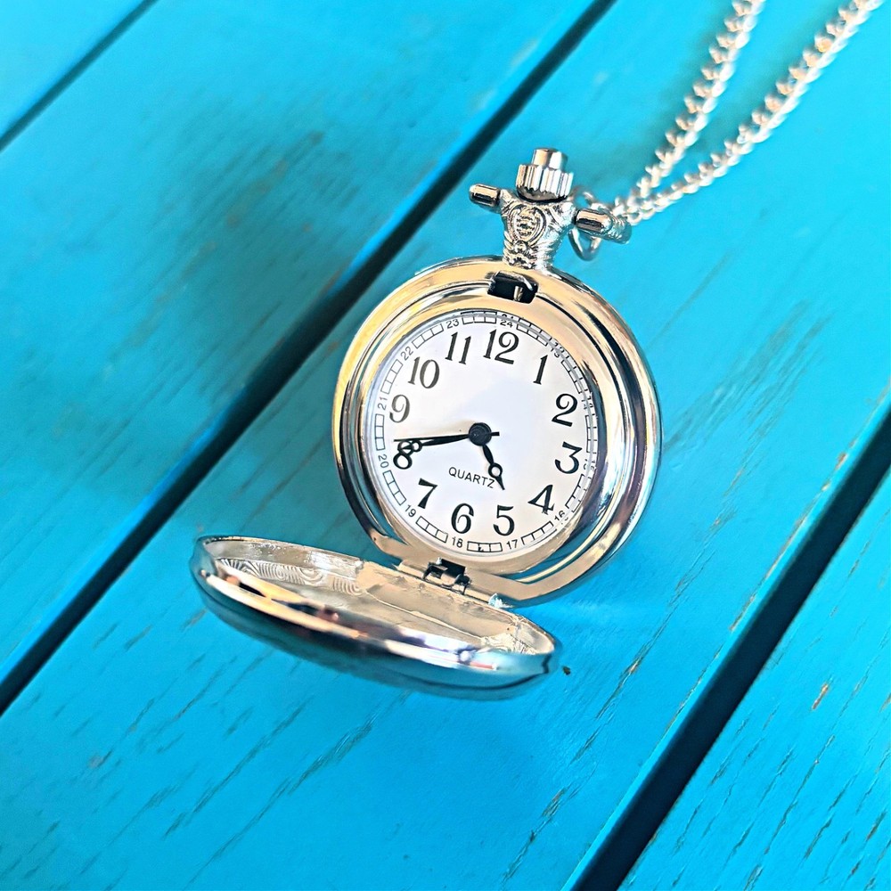 Personalised Coordinates Pocket Watch First Kiss First Date Location Gift