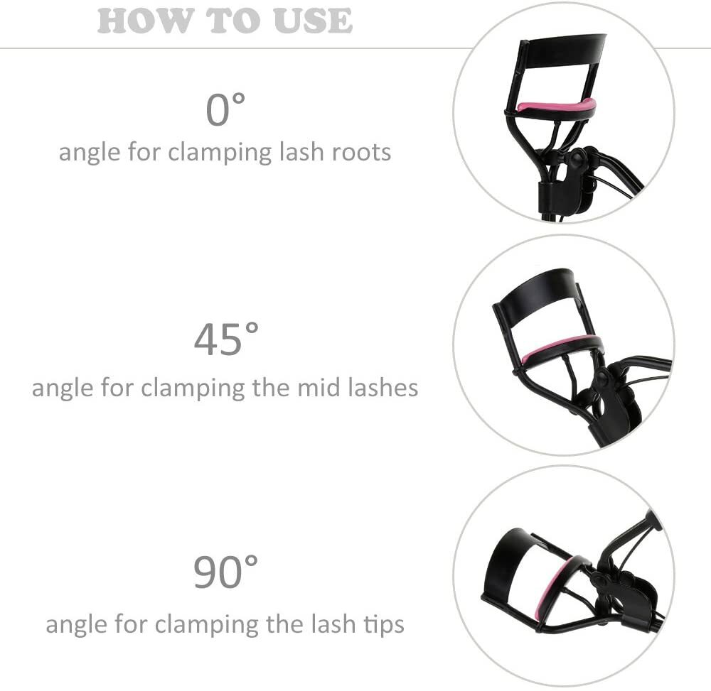 Eyelash Curler Handle Cosmetic Makeup Tools w/ 5 Replacement Silicone Refill Pad