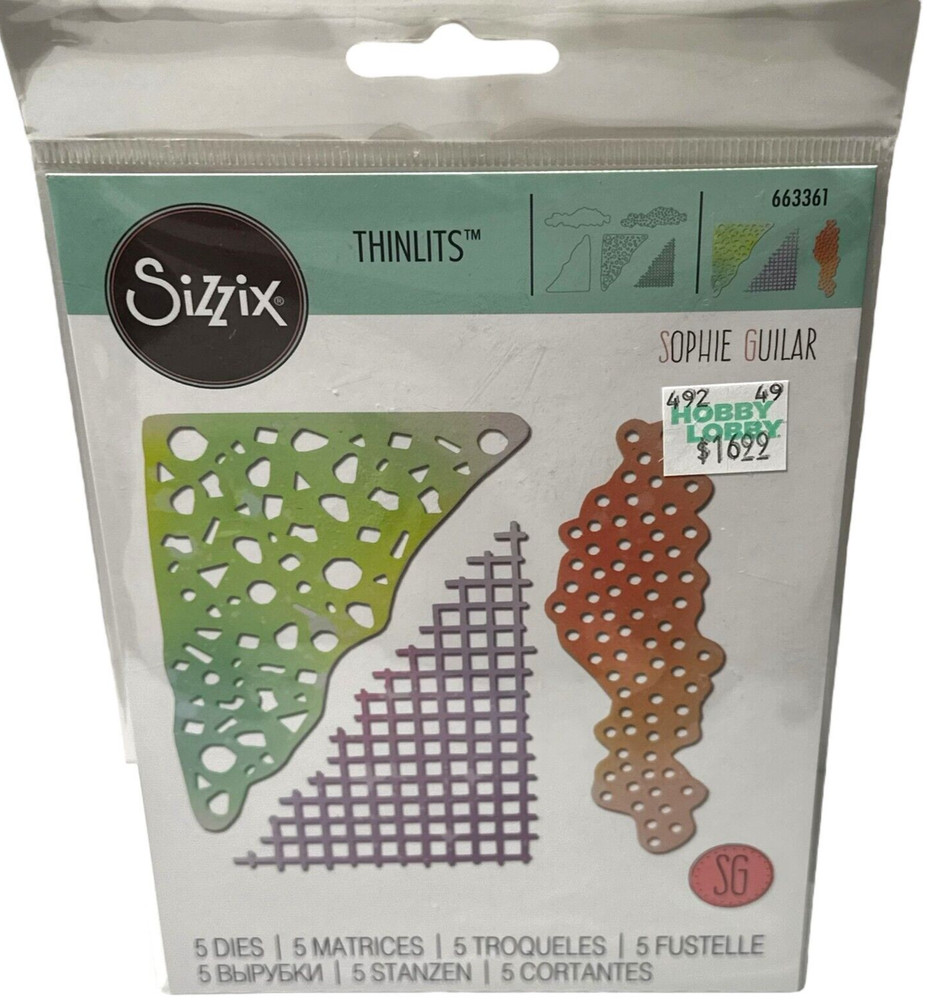 Sizzix Thinlits Geometric Mask Set Dies Paper Cutting Background Dot Confetti