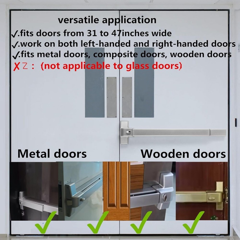 Heavy Duty Door Push Bar Panic Exit Device - Stainless Steel