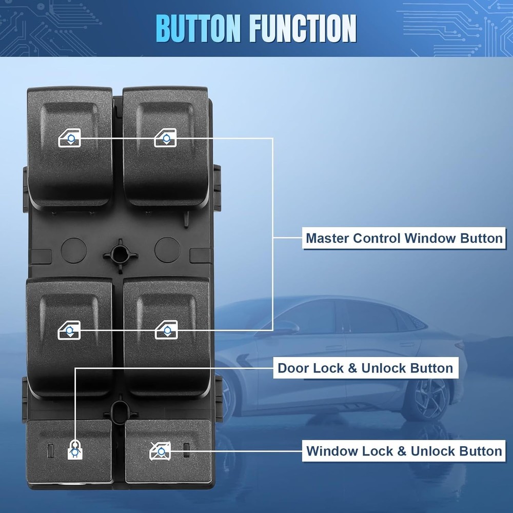 Master Power Window Switch Driver Side Compatible with 2014-2022 Chevy