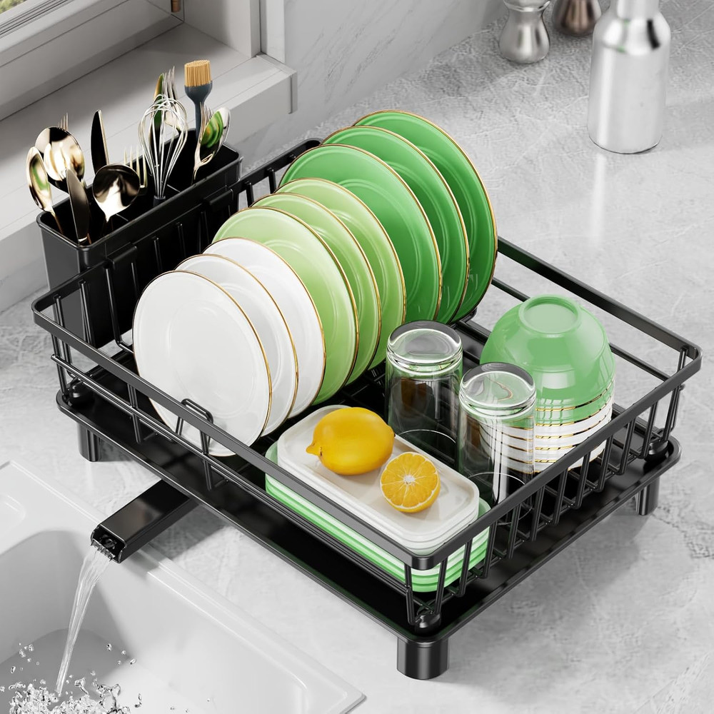 Dish Drying Rack for Kitchen Counter, Stainless Steel Drainer anti Rust, Smart D