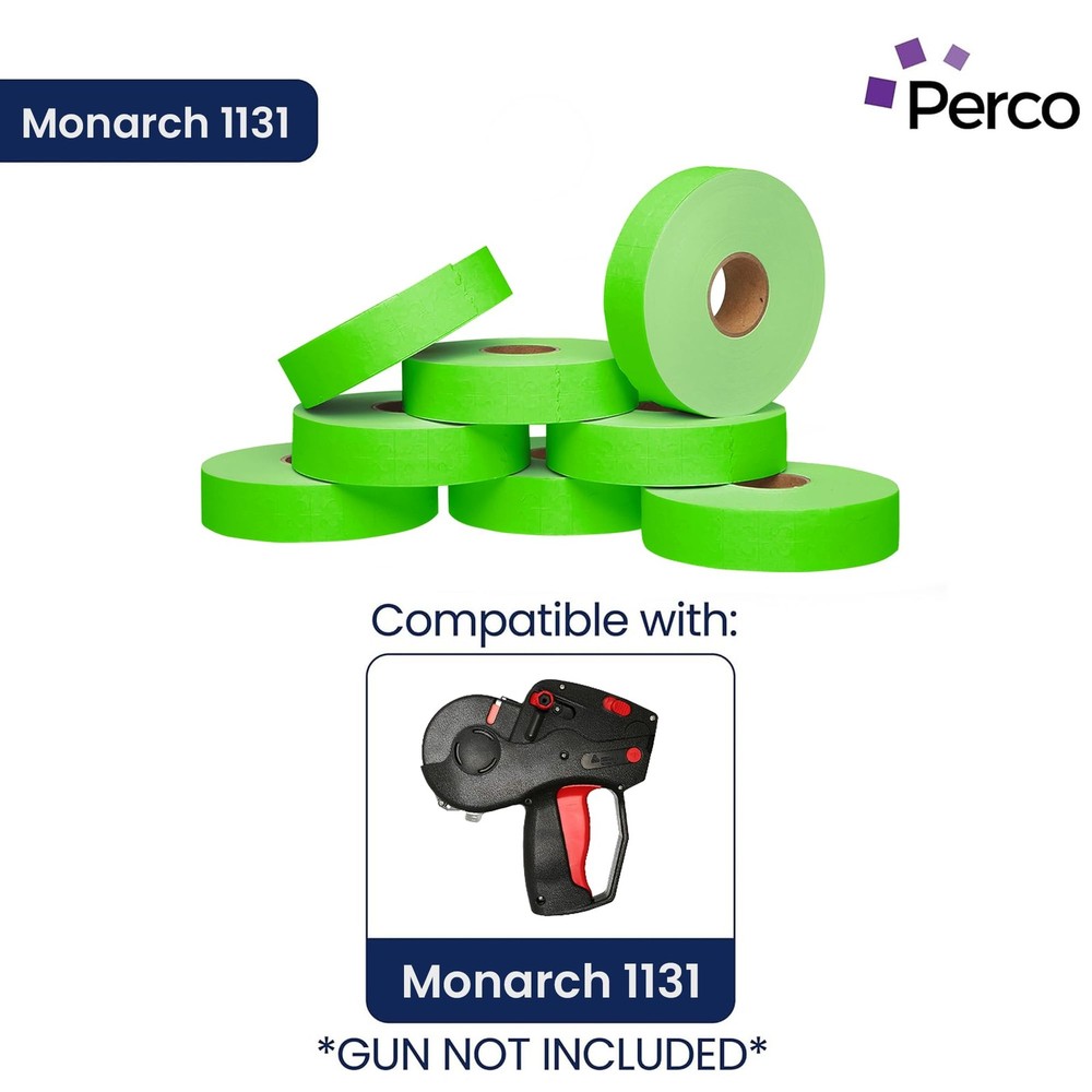 Perco Fluorescent Green Pricing Labels for 1 Sleeve,