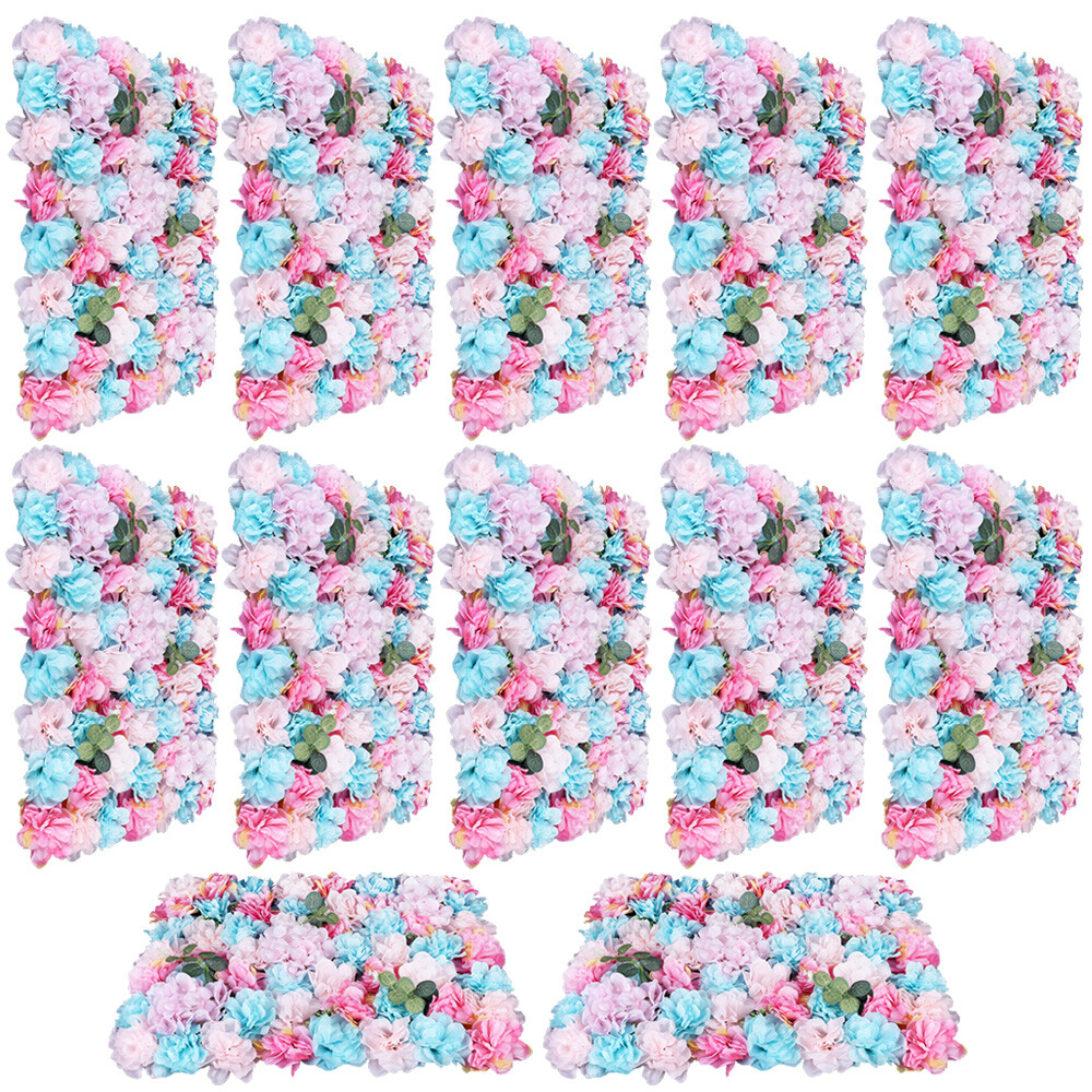 Artificial Silk Flower Wall Panel For Filming Wedding Party Backdrop Decor 12PCS