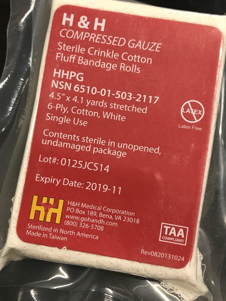 H&h Compressed Military Gauze Exp 2019-11
