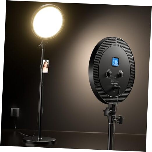 Professional Ring Light with Stand, Phone Holder & Remote – Full-screen Light