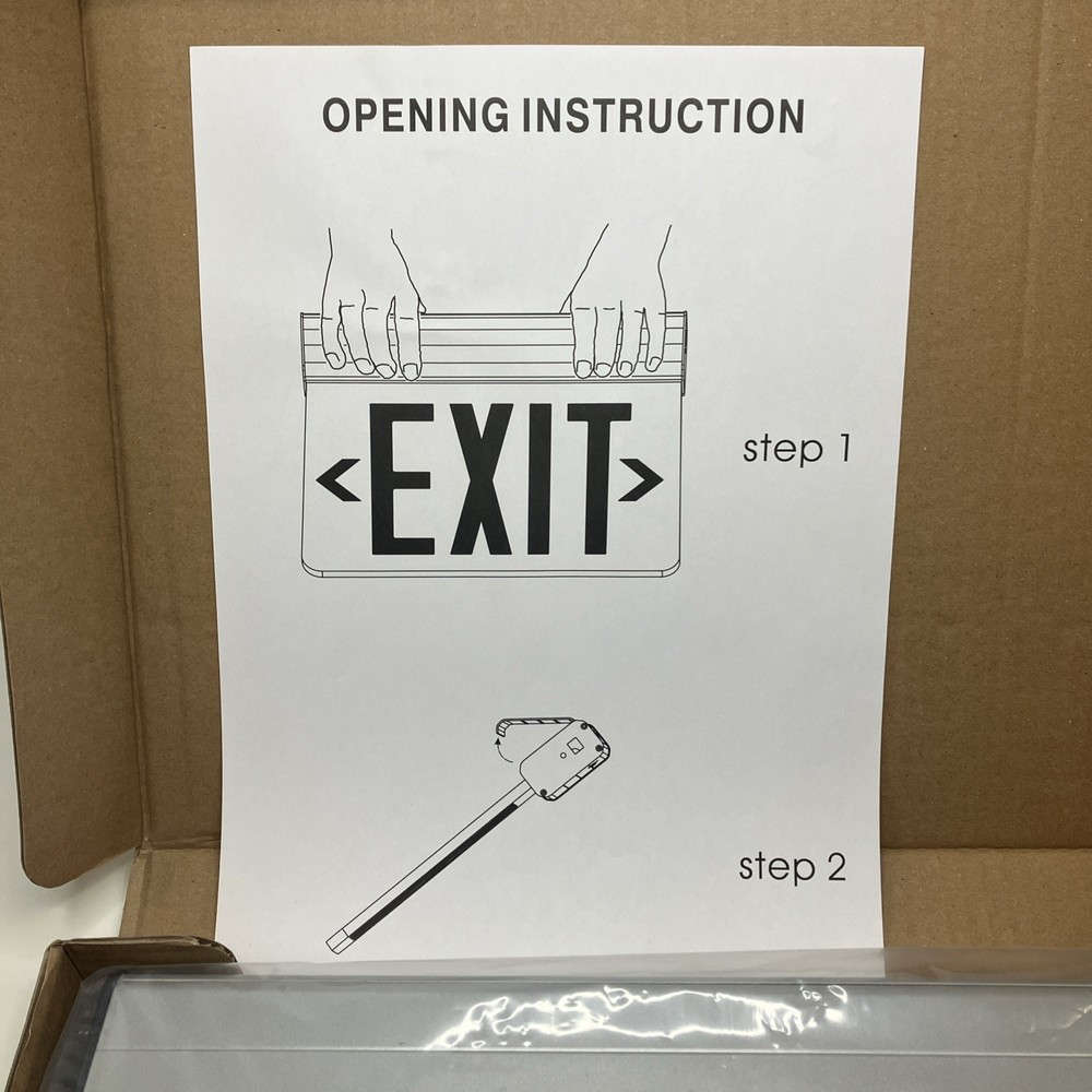 Edge Lit Exit Sign Ultra Bright Red LED, Battery Backup, Double Face