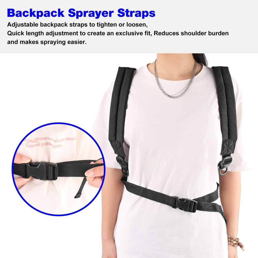 BZTT Backpack Sprayer Straps Replacement Solo Small, Black